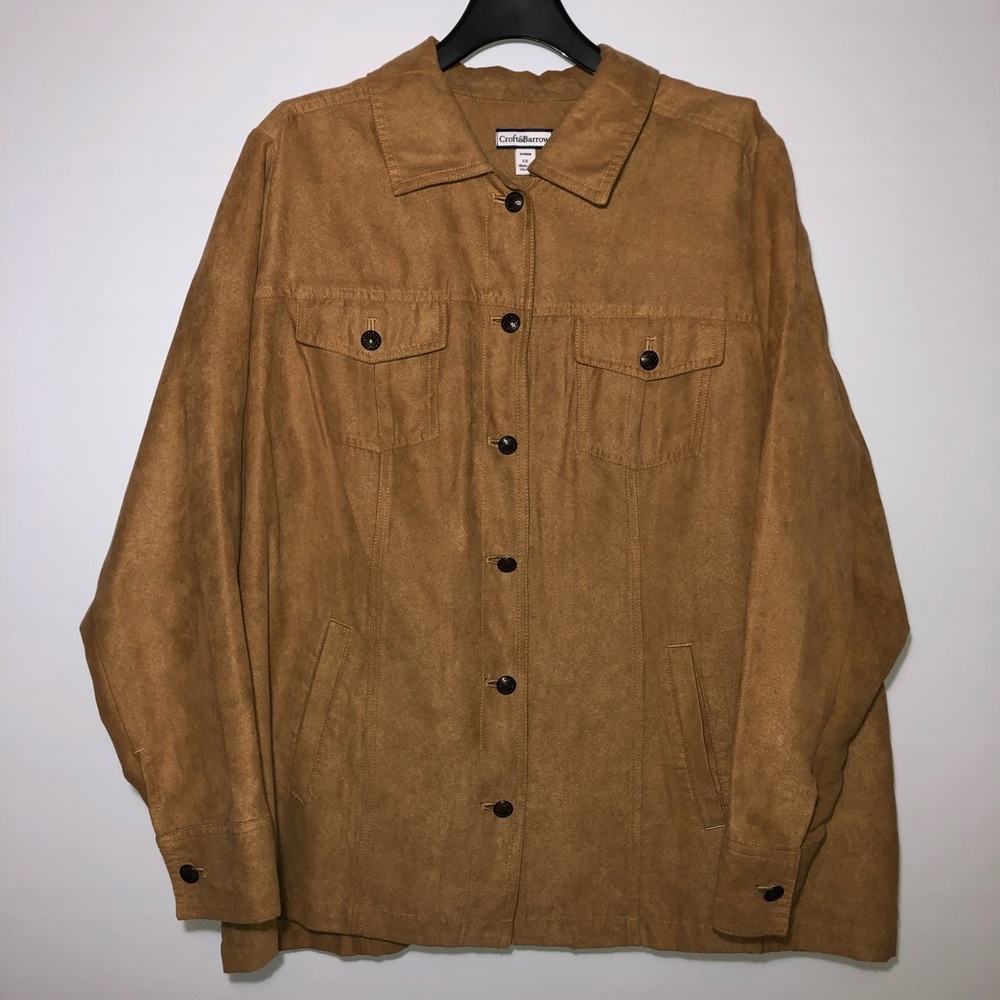 Croft & Barrow brown faux suede button down!!